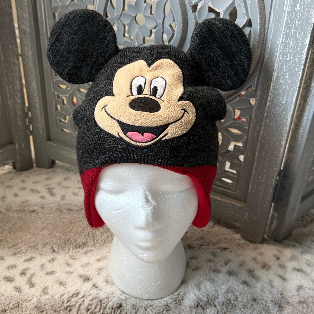 Disney Mickey Mouse fleece beanie hat boys 2T-5T Disneyland preschool winter